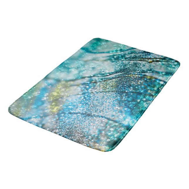 Tropical Summer Oceanic Glitter Glam 2 Bath Mat (Angled)
