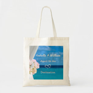 Tropical Summer Palm Beach Wedding Favour Tote Bag