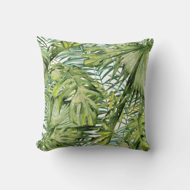 Tropical Summer Palm Tree Cushion (Front)