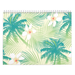 Tropical summer palm trees calendar