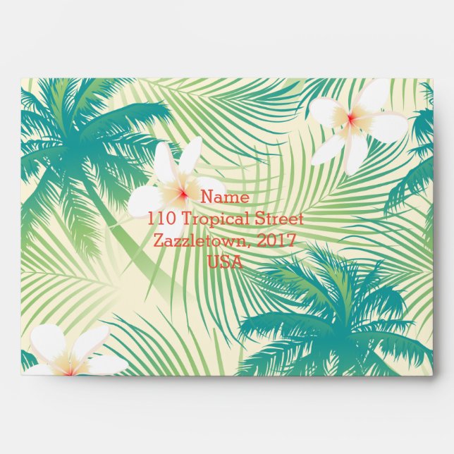 Tropical summer palm trees envelope (Front)