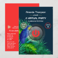 Tropical Summer Parrot Virtual Birthday Party