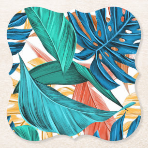 Tropical summer pattern Paper Coaster