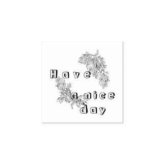 Tropical summer pattern with flowers and leaves m rubber stamp