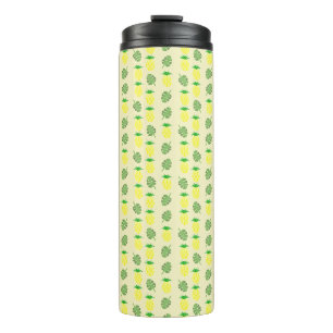 Tropical Summer Pineapple and Palm Leaves Pattern Thermal Tumbler
