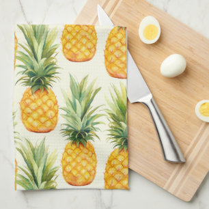 Tropical Summer Pineapple Pattern Tea Towel