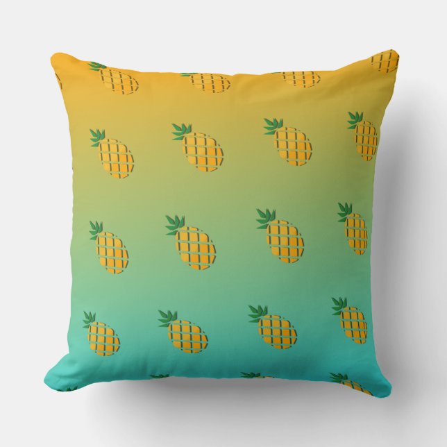 Tropical Summer Pineapple Pillow (Front)