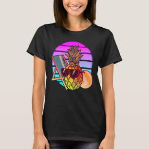 Tropical Summer  Pineapple Sunglasses 80s Art Vapo T-Shirt