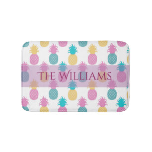 Tropical Summer Pineapples Bath Mat