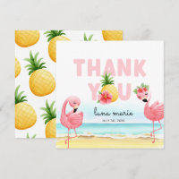 Tropical Summer Pink Flamingo Birthday Flat