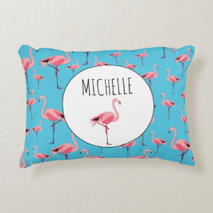 Tropical Summer Pink Flamingo Pattern Decorative Cushion