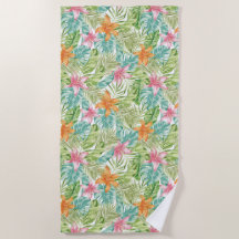 Tropical Summer Print Beach Towel