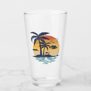 Tropical summer scene glass