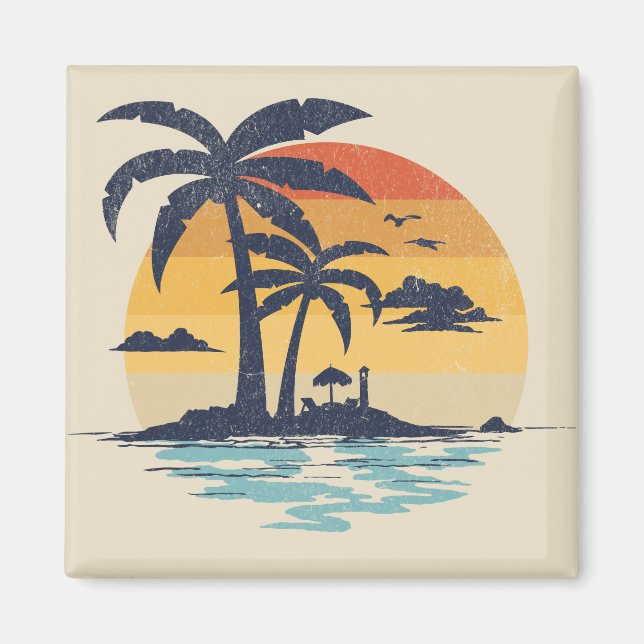 Tropical summer scene magnet (Front)