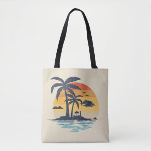 Tropical summer scene tote bag