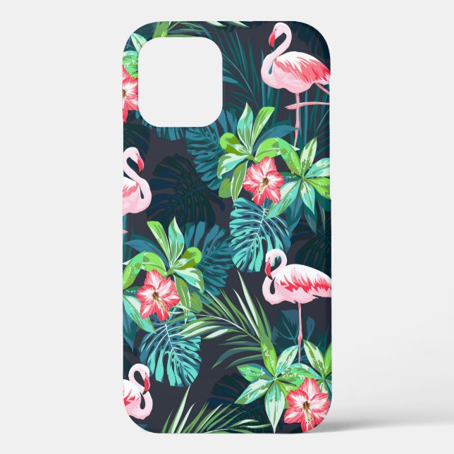 Tropical summer seamless pattern with flamingo bir Case-Mate iPhone case (Back)