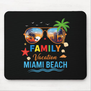 Tropical Summer Sunglasses Family Vacation Miami Mouse Pad
