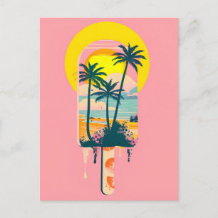 Tropical Summer Sunset Sweets Paradise Holiday Postcard