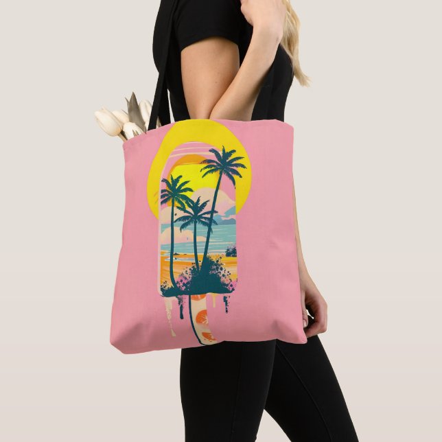 Tropical Summer Sunset Sweets Paradise Tote Bag (Close Up)