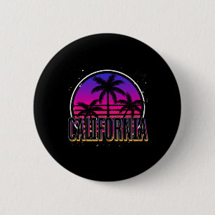 Tropical Summer Vacation Cali Retro Palm Trees Cal 6 Cm Round Badge