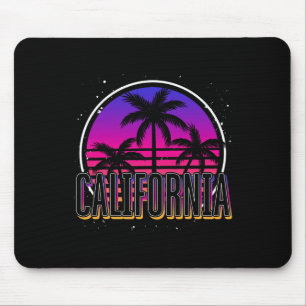 Tropical Summer Vacation Cali Retro Palm Trees Cal Mouse Pad