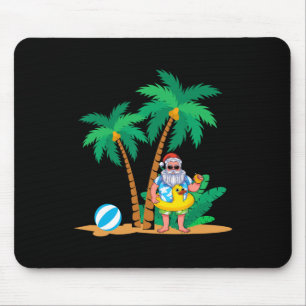 Tropical Summer Vacation Funny Santa Claus Christm Mouse Pad