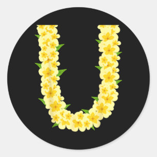 Tropical Summer Vacation Hawaiian Flower Chain Classic Round Sticker
