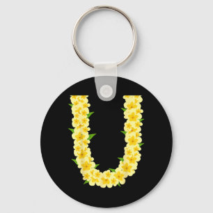 Tropical Summer Vacation Hawaiian Flower Chain Key Ring