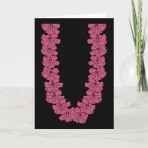 Tropical Summer Vacation Hawaiian Flower Chain Lei Card