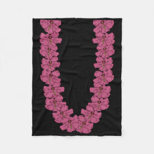 Tropical Summer Vacation Hawaiian Flower Chain Lei Fleece Blanket