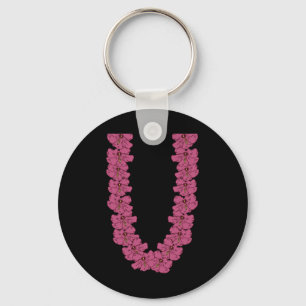 Tropical Summer Vacation Hawaiian Flower Chain Lei Key Ring
