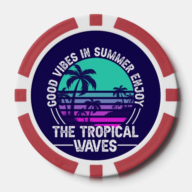 Tropical Summer Vibes-82646 Poker Chips (Front)