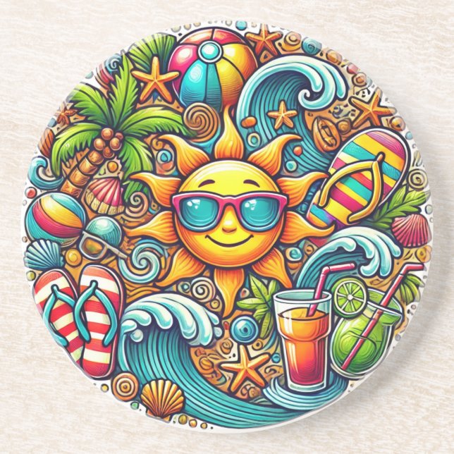 Tropical Summer Vibes Coaster (Front)