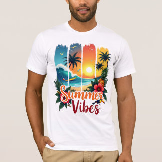 Tropical Summer Vibes Sunset – Colourful Beach Sce T-Shirt