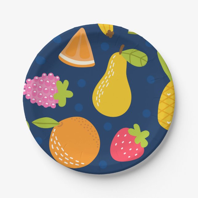  Tropical Summer Waves Beach Party Pattern     Paper Plate (Front)