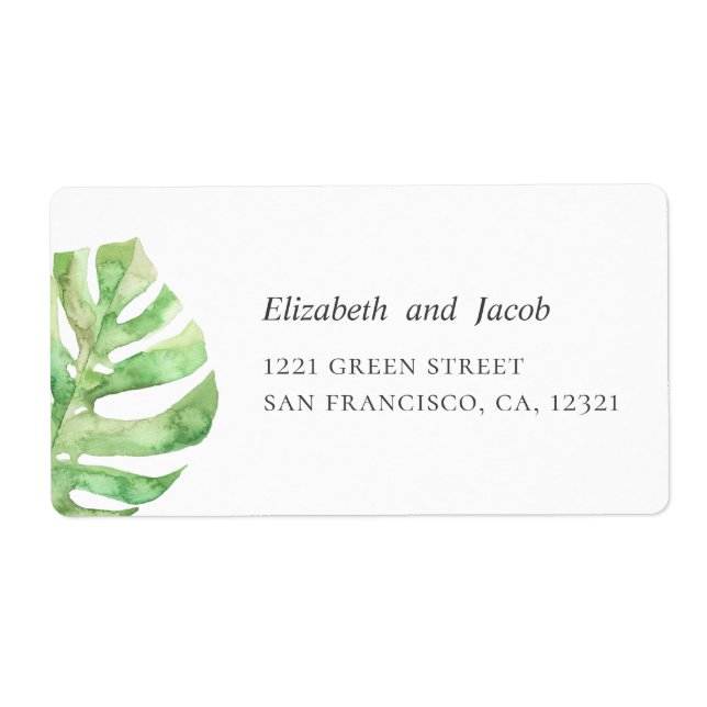 Tropical summer wedding. Exotic green address (Front)