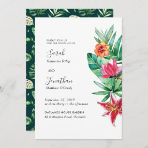 Tropical summer wedding invitation
