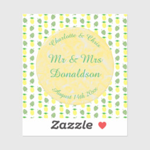 Tropical Summer Wedding Pineapple and Palm Leaves
