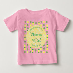 Tropical Summer Wedding Pineapple and Palm Leaves Baby T-Shirt