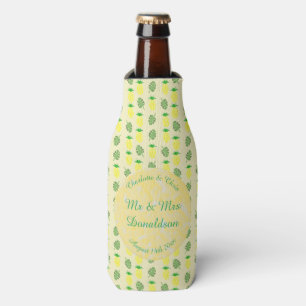 Tropical Summer Wedding Pineapple and Palm Leaves Bottle Cooler