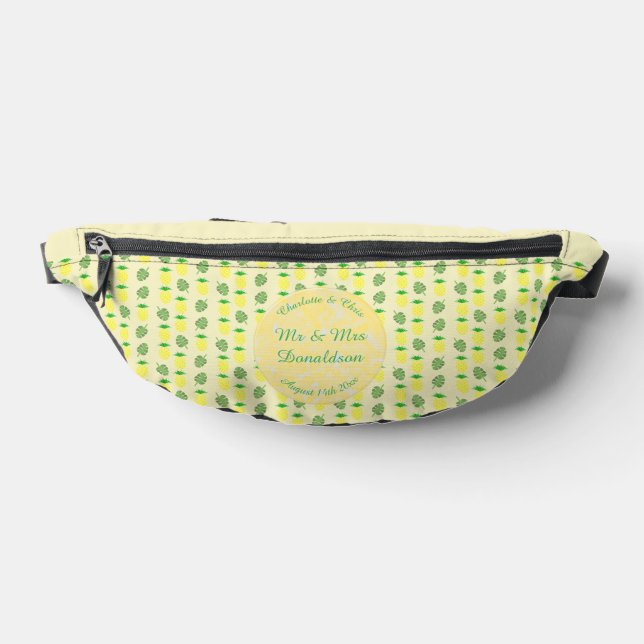 Tropical Summer Wedding Pineapple and Palm Leaves Bum Bags (Lay Down)