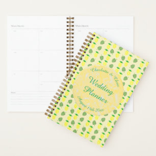 Tropical Summer Wedding Pineapple and Palm Leaves Planner