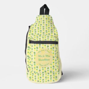 Tropical Summer Wedding Pineapple and Palm Leaves Sling Bag