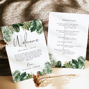 Tropical Summer Wedding program Welcome Bag card