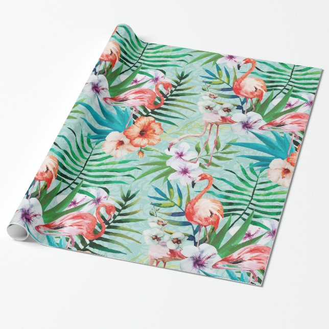 Tropical Summer Wrapping Paper (Unrolled)
