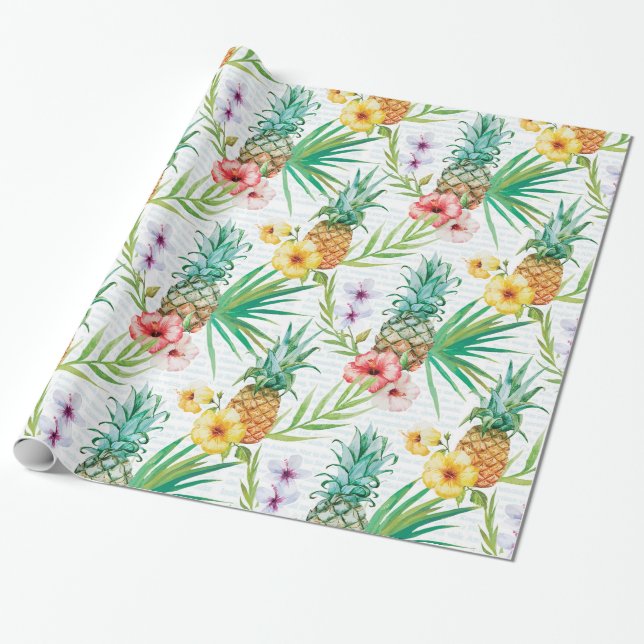 Tropical Summer Wrapping Paper (Unrolled)