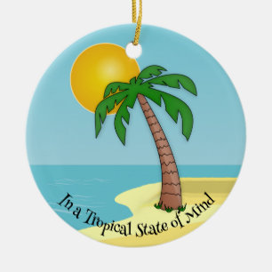 Tropical Sun Design Ceramic Ornament