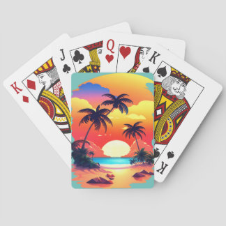 TROPICAL SUNRISE AT THE BEACH PLAYING CARDS