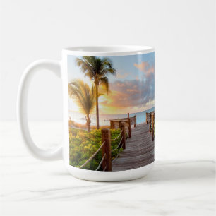 Tropical Sunrise Boardwalk Ceramic Mug 15oz