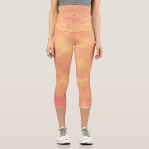 Tropical Sunrise Cloud Effect Capri Leggings